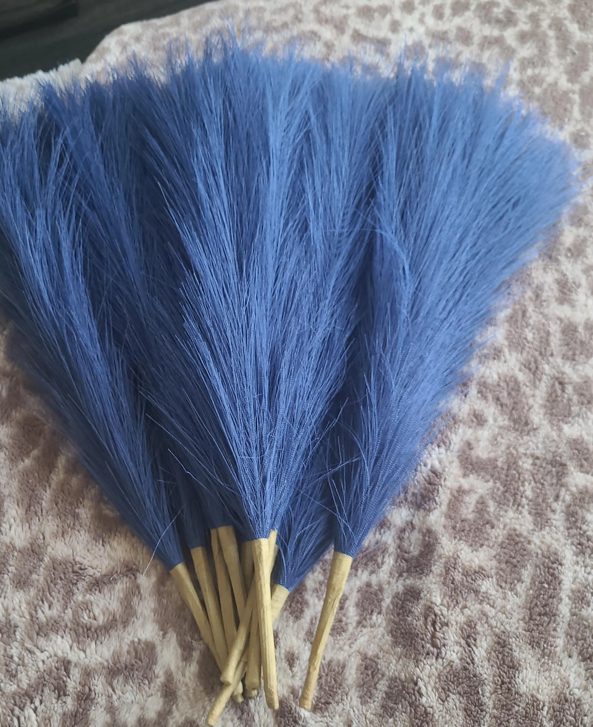 Blue Artificial Pampas Grass Stems