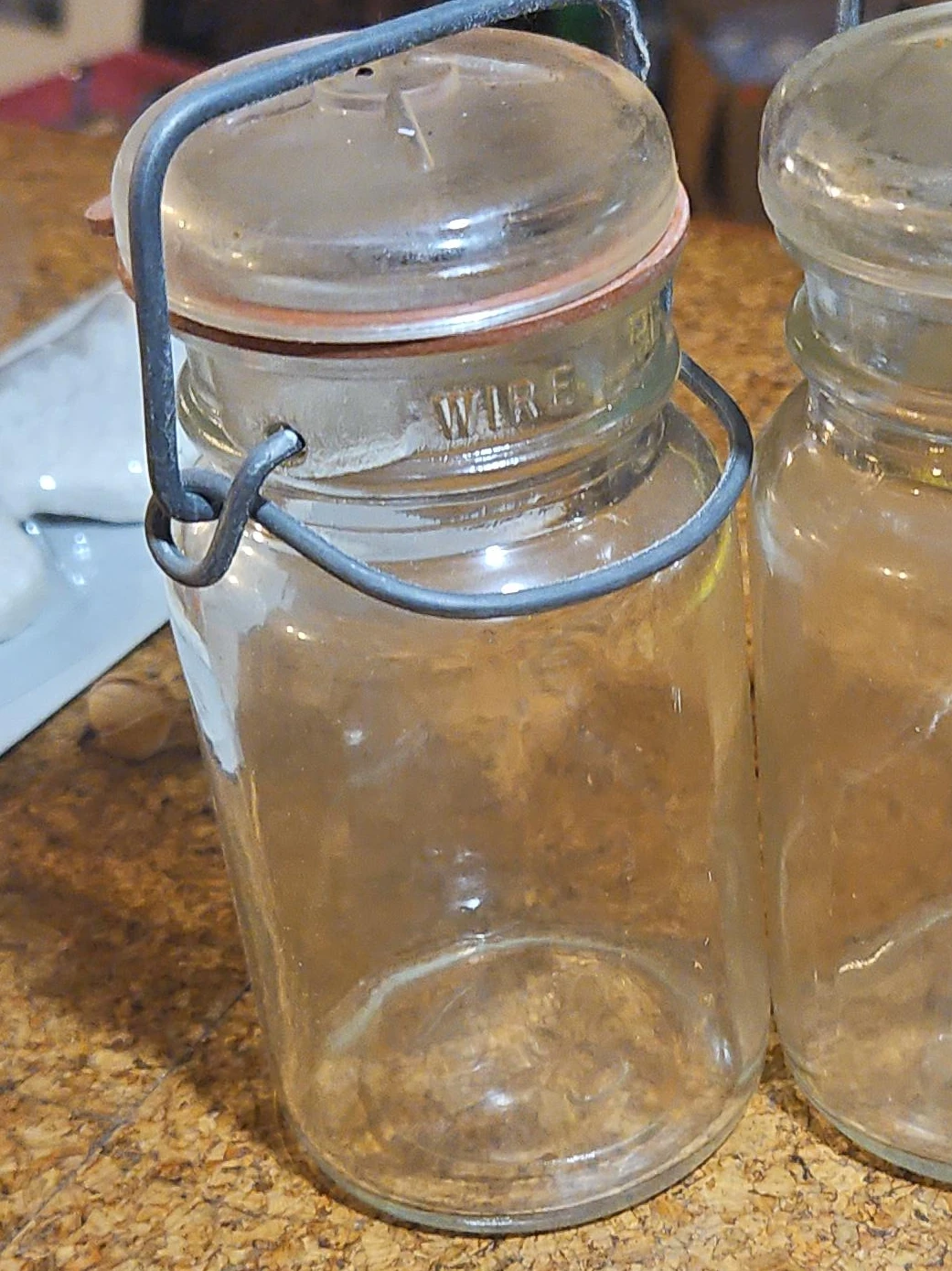 Vintage Glass Jars with Wire Bail Lids (Set of 2)