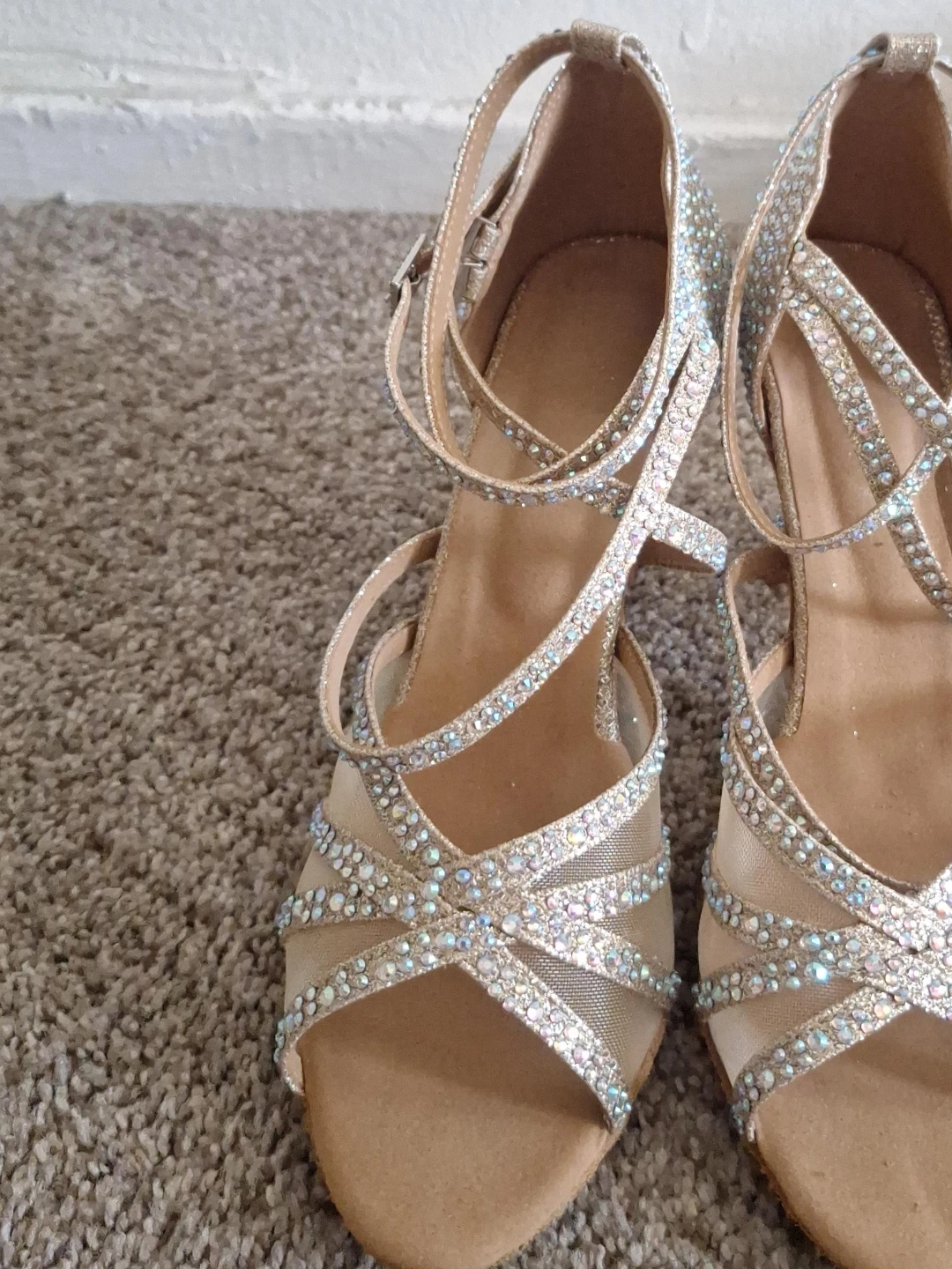 Sparkly Rhinestone Ballroom Dance Heels