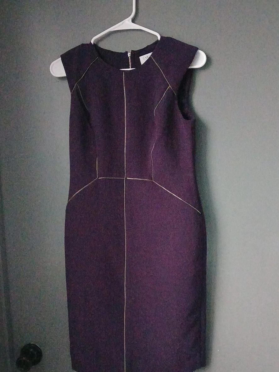 Carmen Purple Sleeveless Sheath Dress