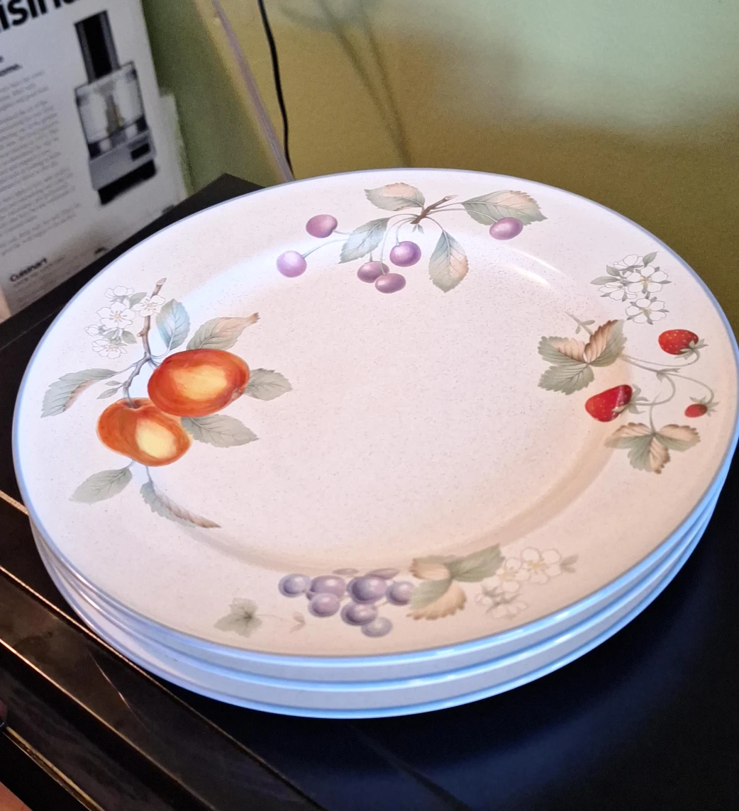 Set of 3 Fruit Pattern Plates
