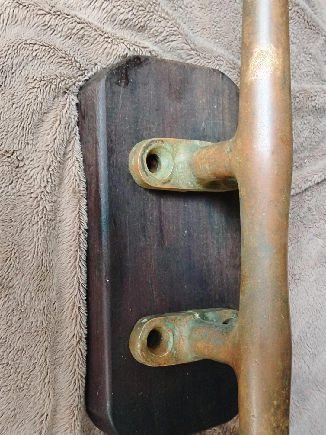 Vintage Brass and Wood Boat Cleat