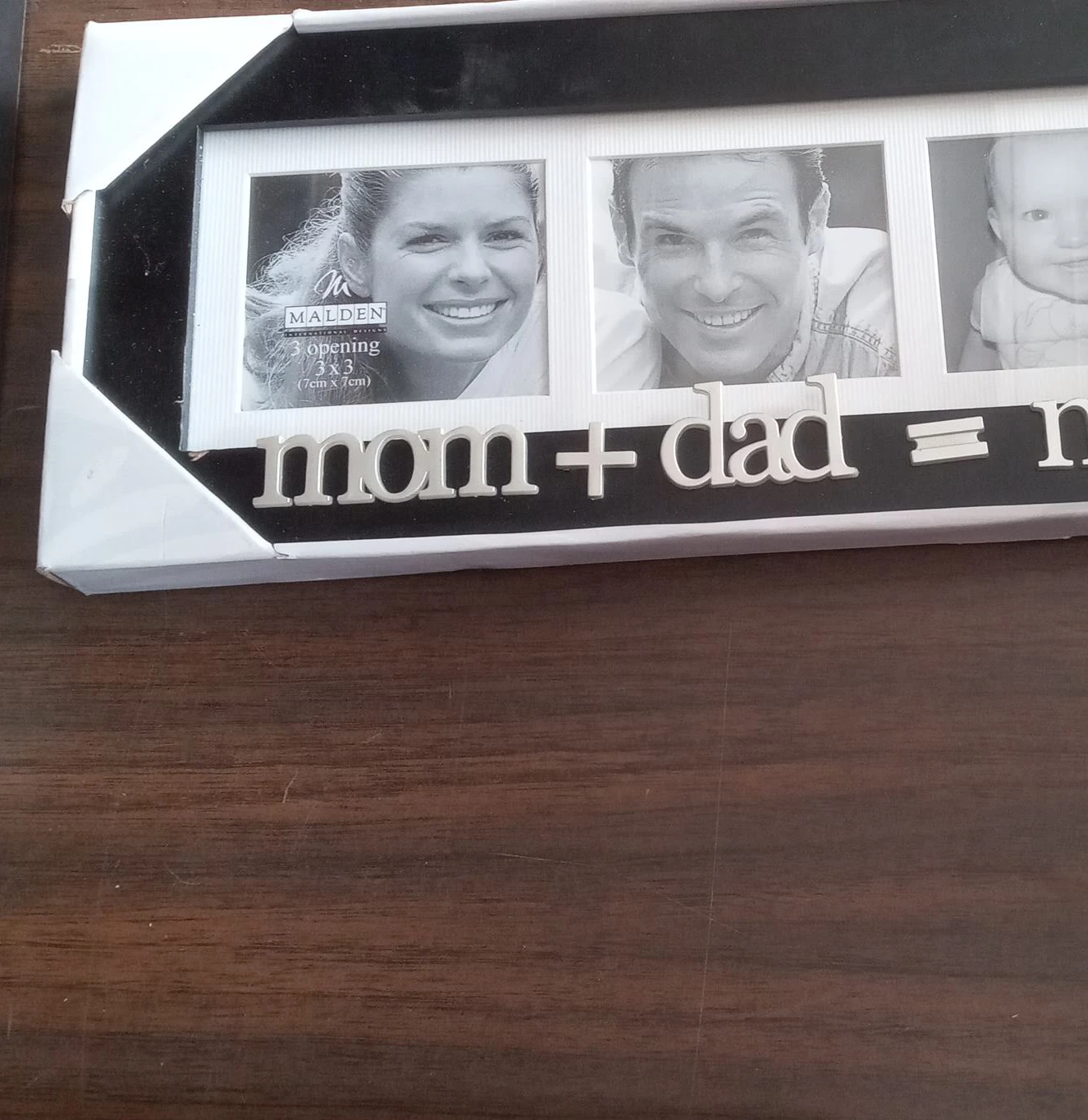 Malden Mom Dad Baby 3 Opening 3x3 Photo Frame