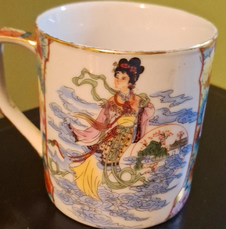 Decorative Mug with Asian Woman Design