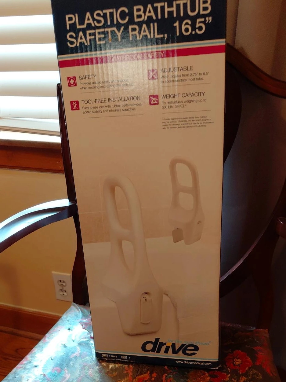 Drive Plastic Bathtub Safety Rail, 16.5"