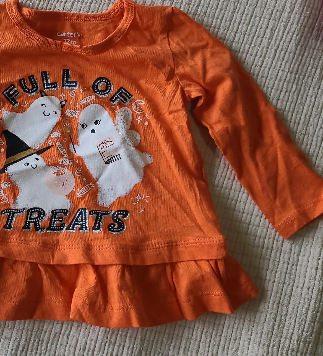 Carter's Toddler Girls Halloween shirt- 12 Months