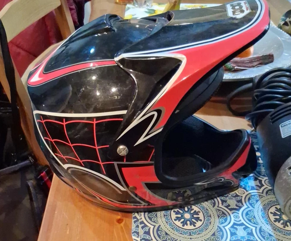 WOW MX Helmet with Spider Web Design - Size S