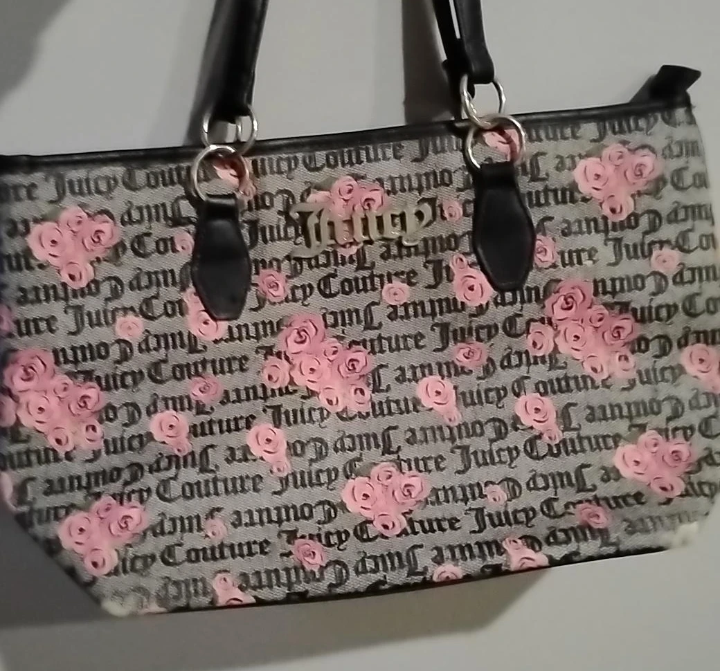 Juicy Couture Tote Bag with Pink Roses