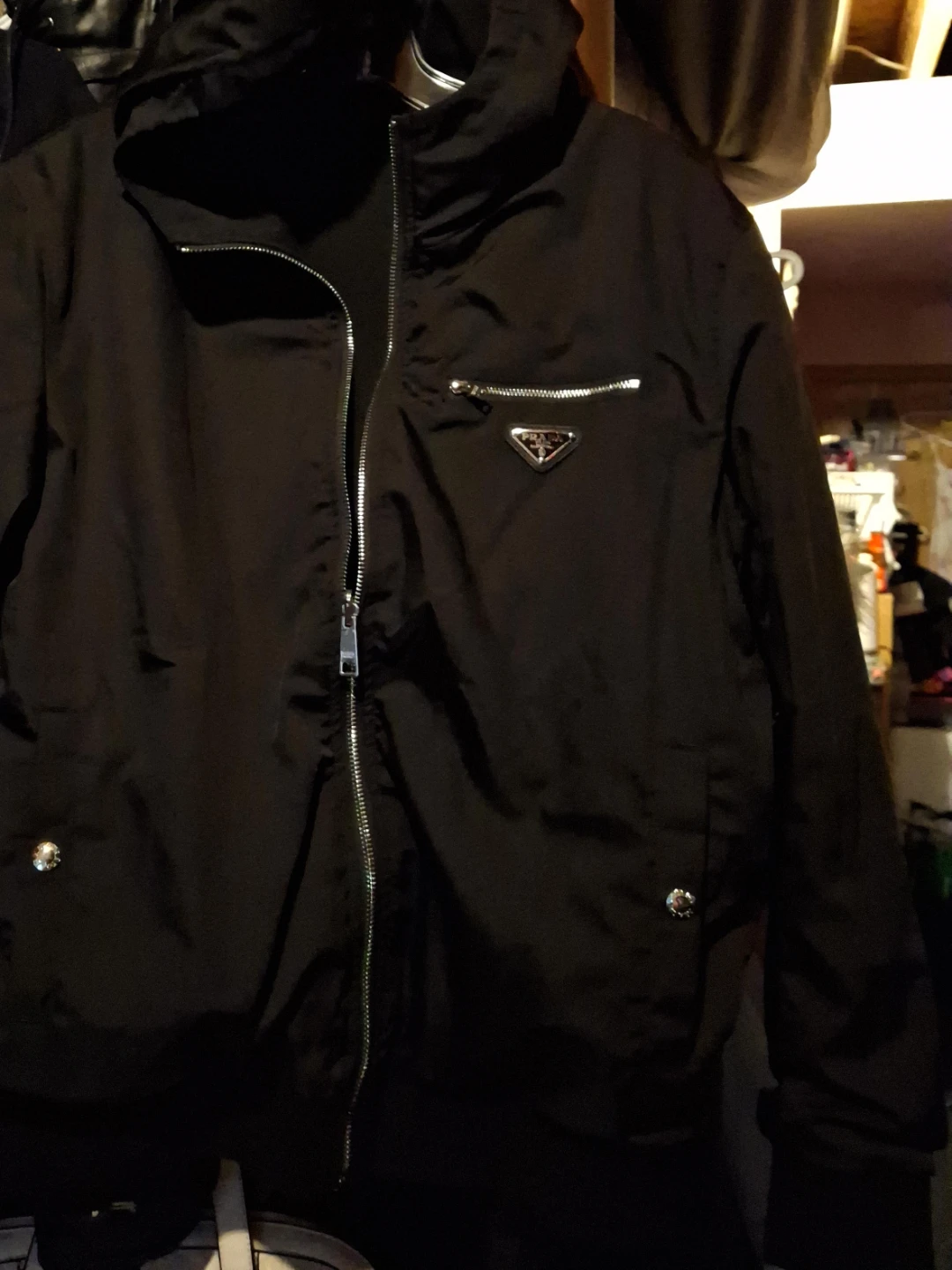 Prada Black reversible Jacket with Hood M
