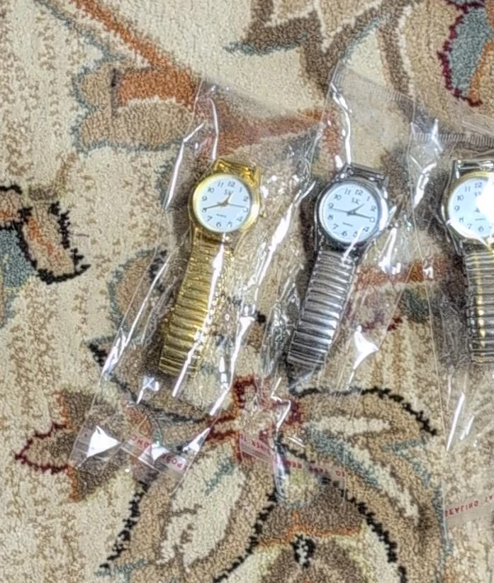 Lot of 3 Analog Wristwatches - Gold, Silver, Silver