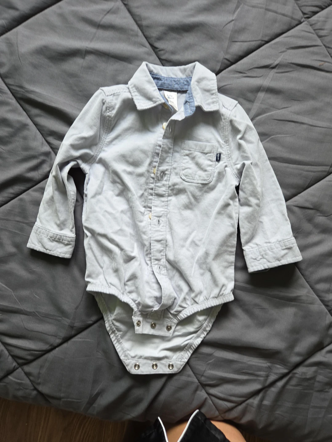 Baby Boy's Light Blue Striped Bodysuit Shirt