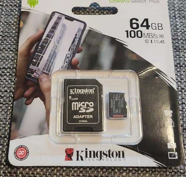 Kingston 64GB MicroSD Card with Adapter