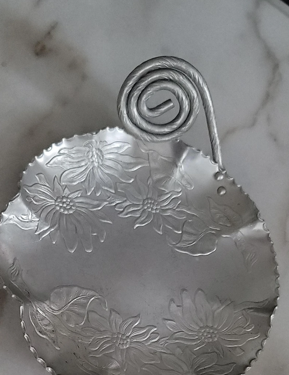 Silver Aluminum Candy Dish
