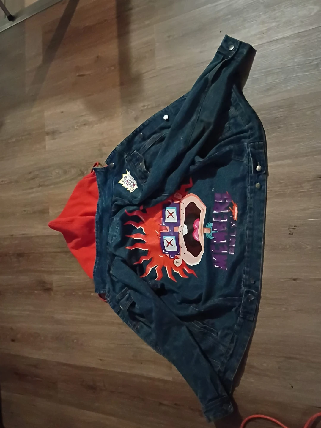 Rugrats Denim Jacket with Orange Hoodie