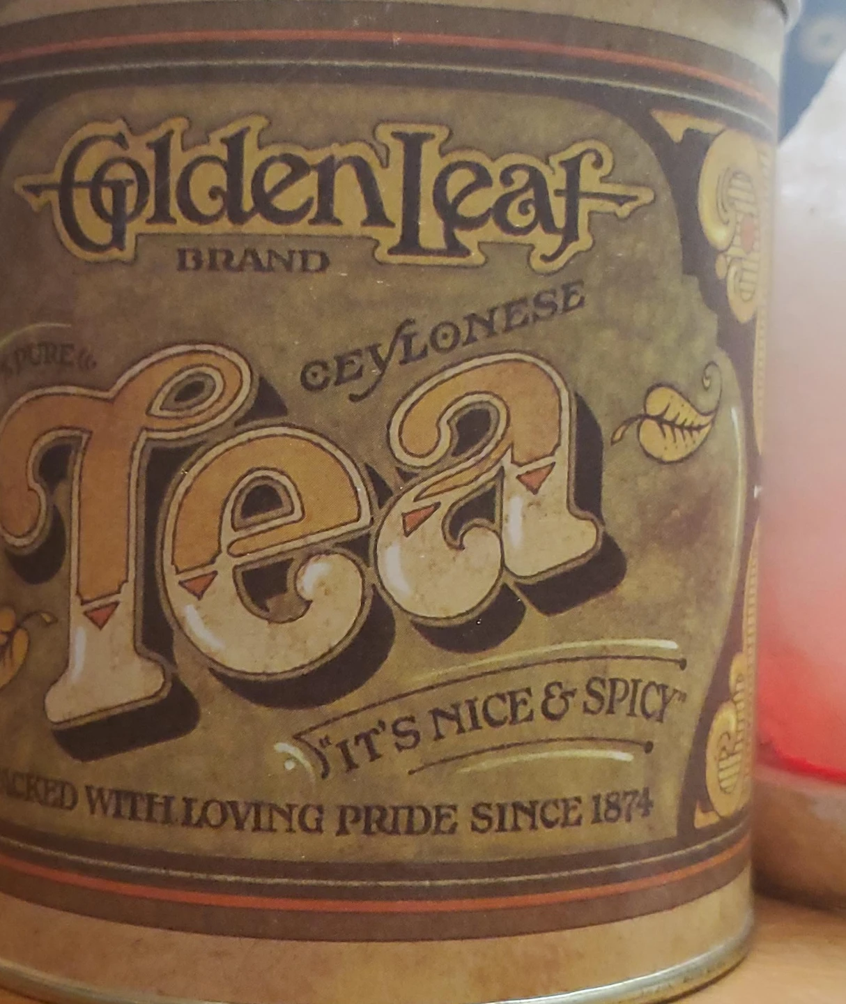Golden Leaf Ceylonese Tea Tin