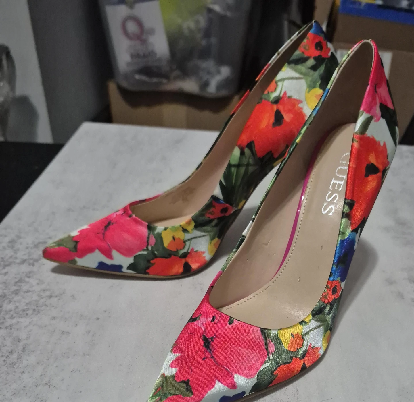 Guess Floral Pointed Toe Stilettos