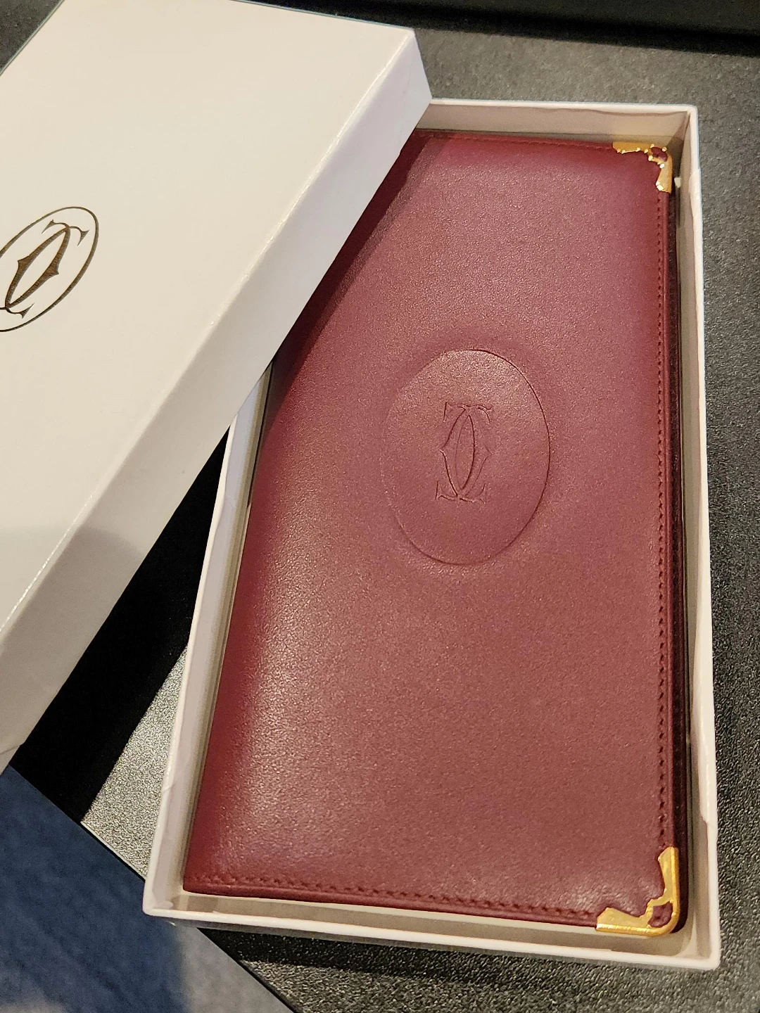 Cartier Burgundy Leather Bifold Wallet