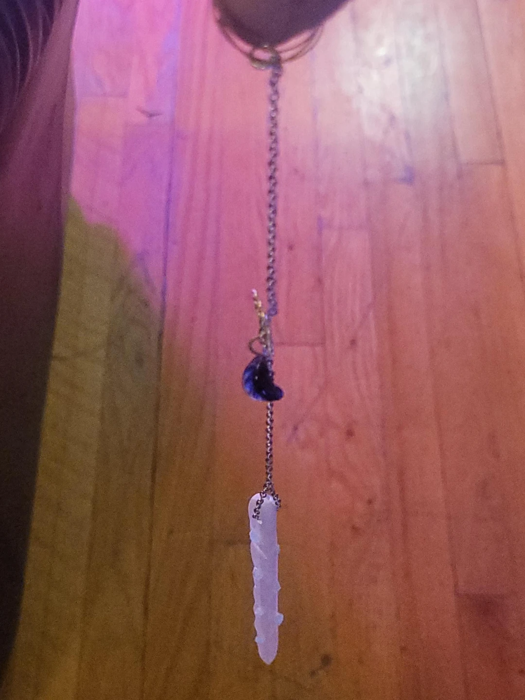 Crystal Moon Charm selenite   with