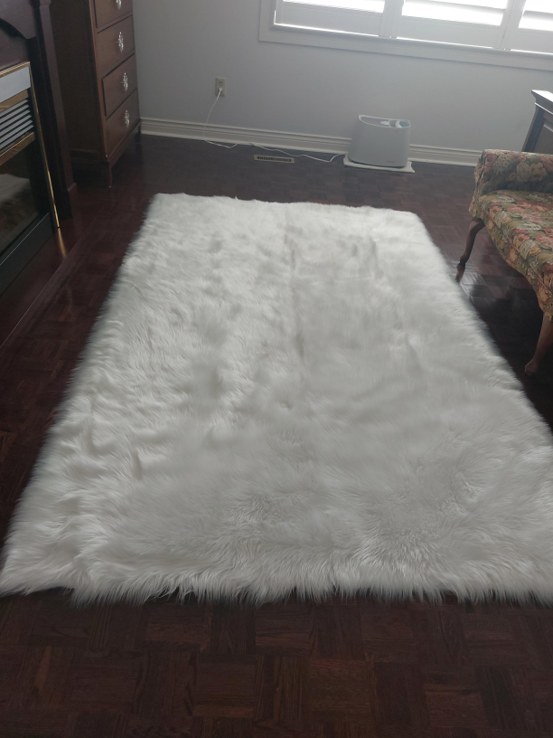 White Faux Fur Area Rug