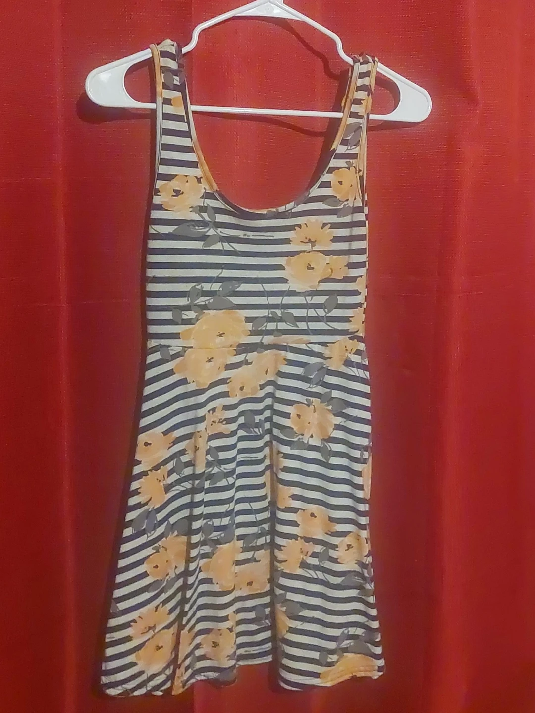 Women's Striped Floral Tank Dress
