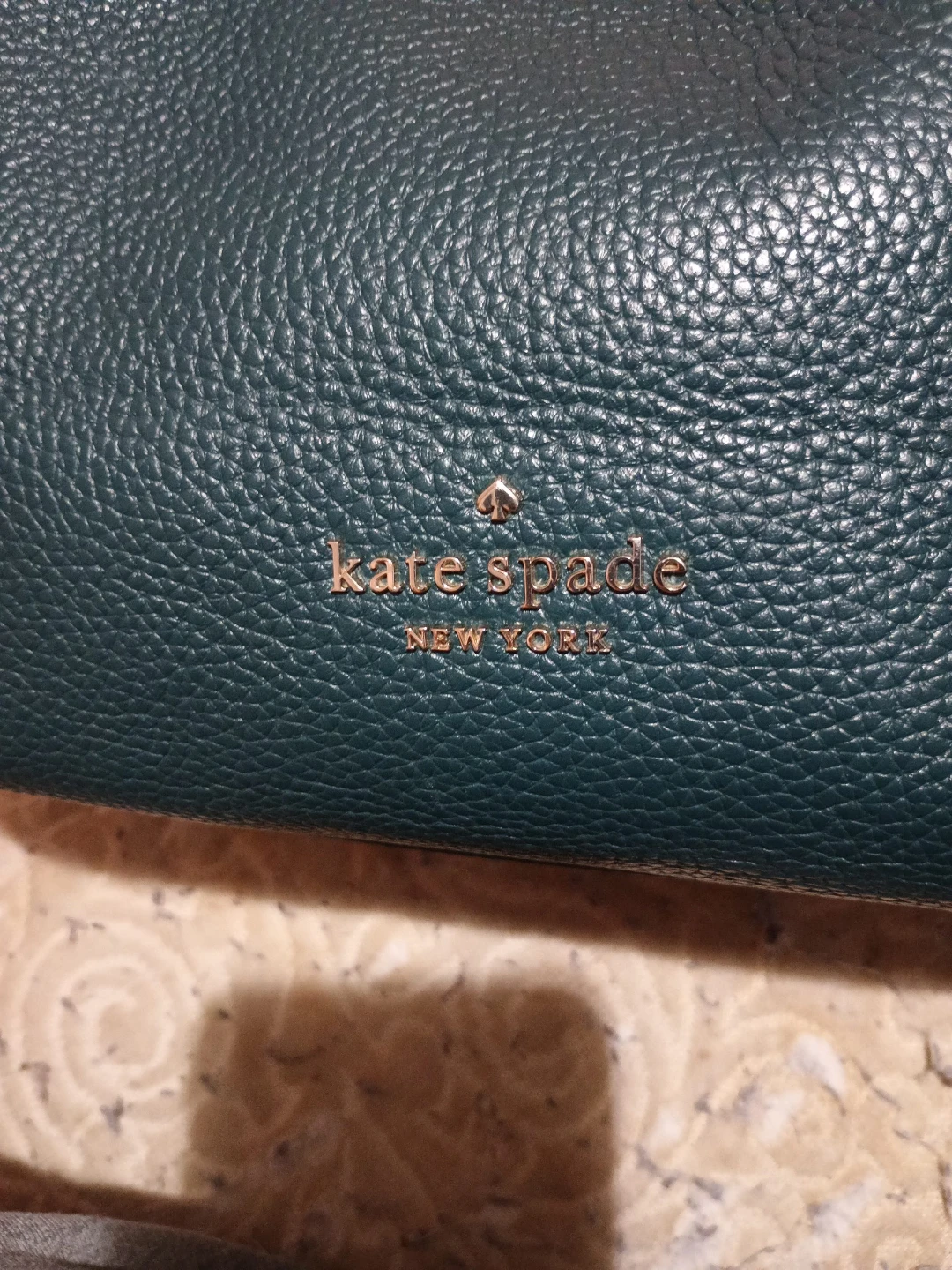 Kate Spade New York Dark Green Pebbled Leather Shoulder Bag