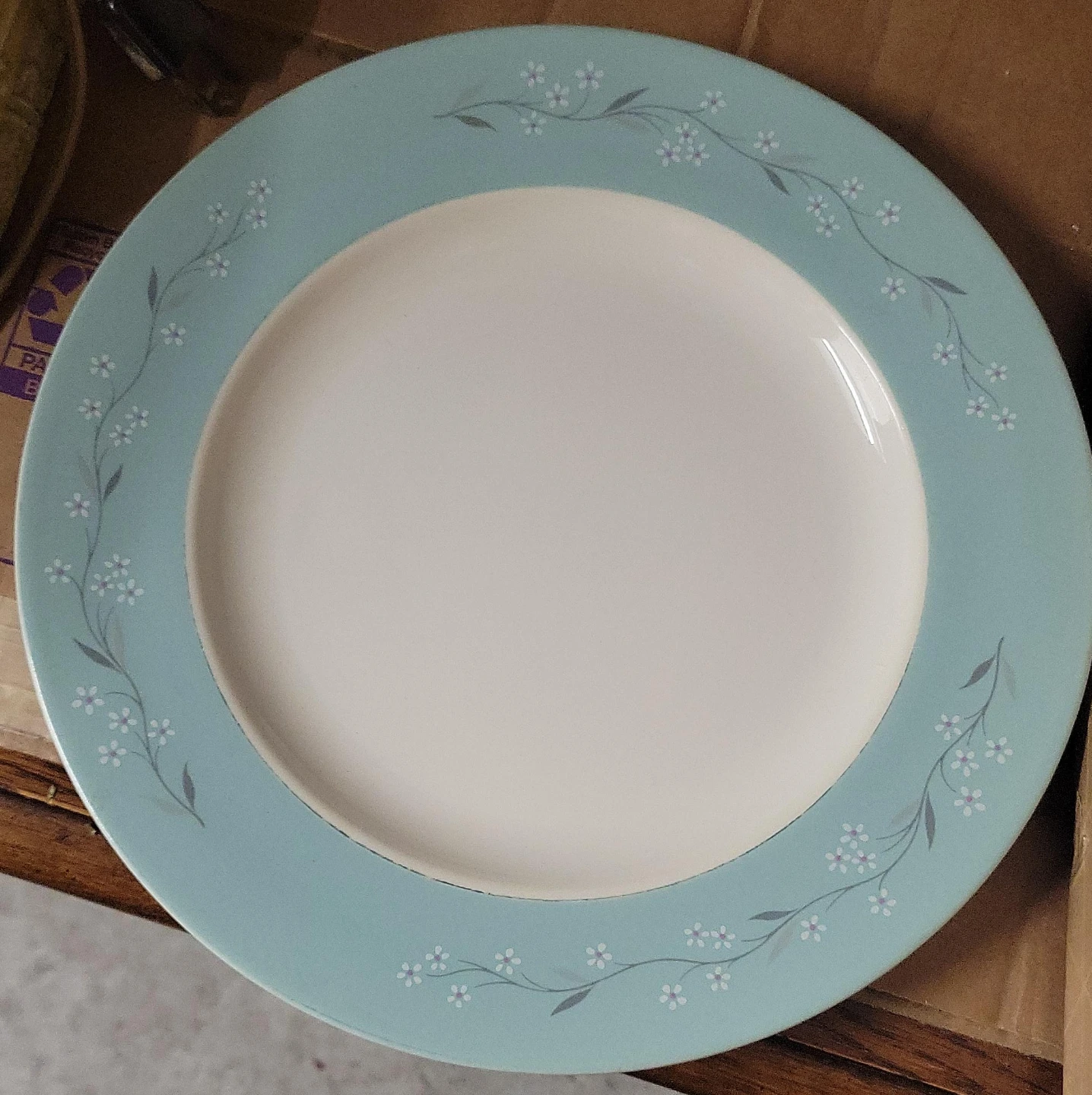 Plate with Blue Floral Design