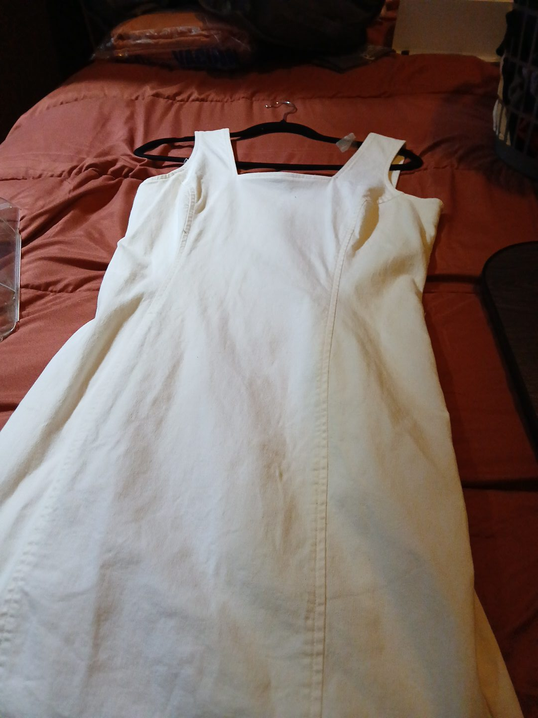 White Square Neck Dress