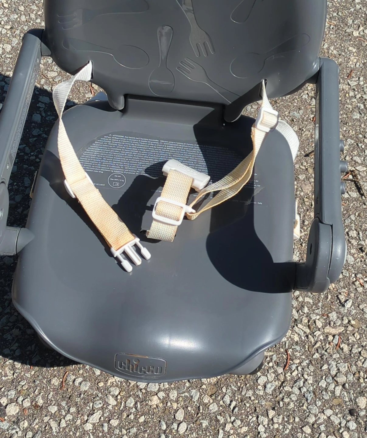 Chicco grey portable booster seat