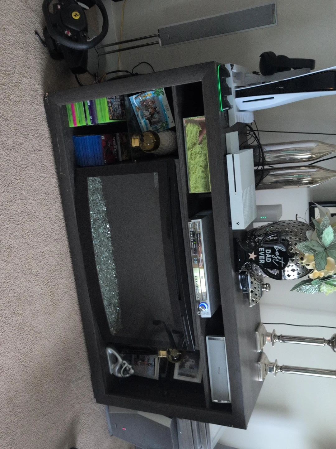 Entertainment center with electric fireplace