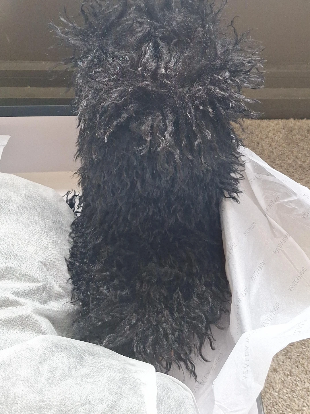 Akira Black Fuzzy Boots