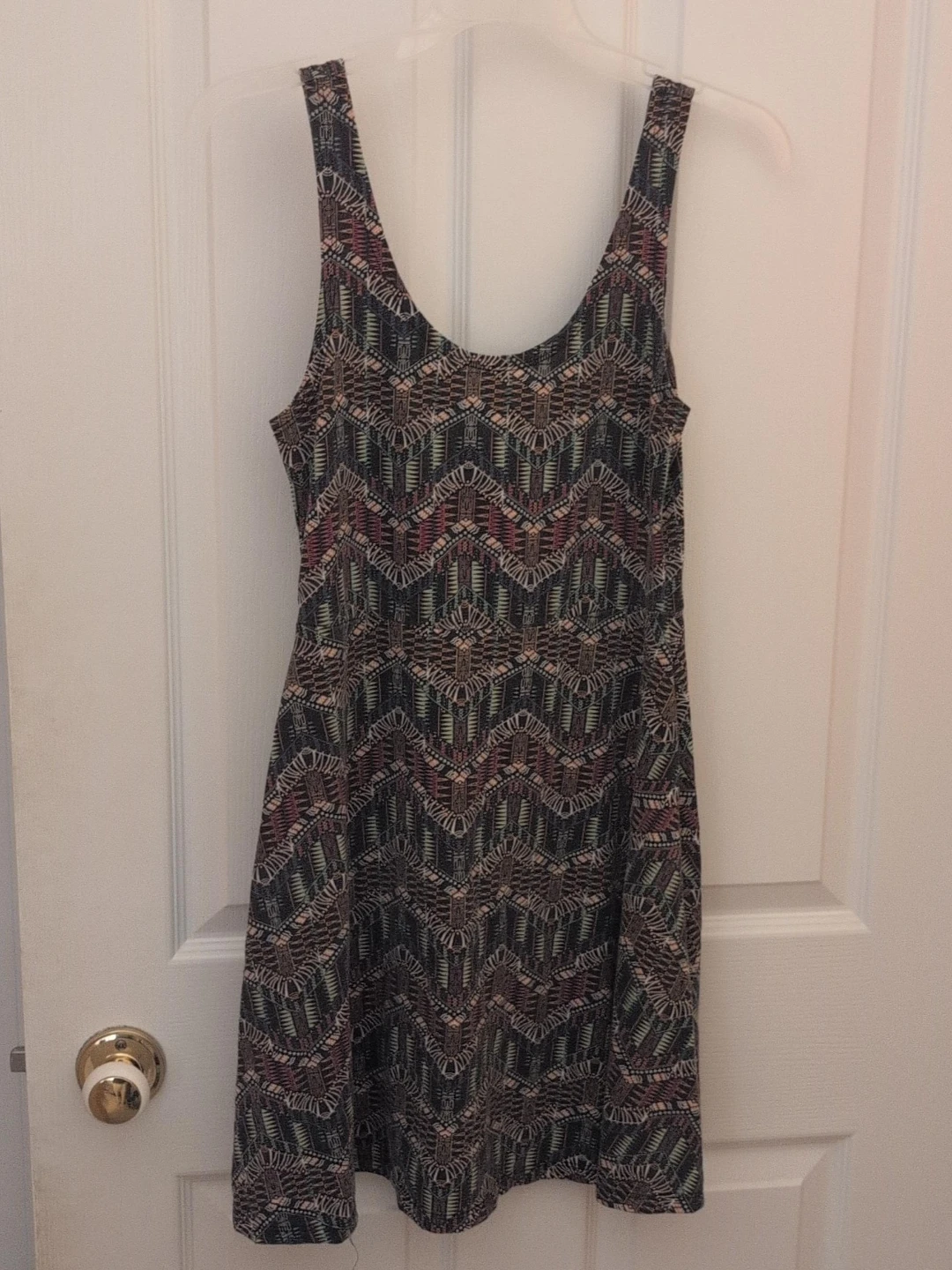 Womens Sleeveless Dress - Geometric Pattern