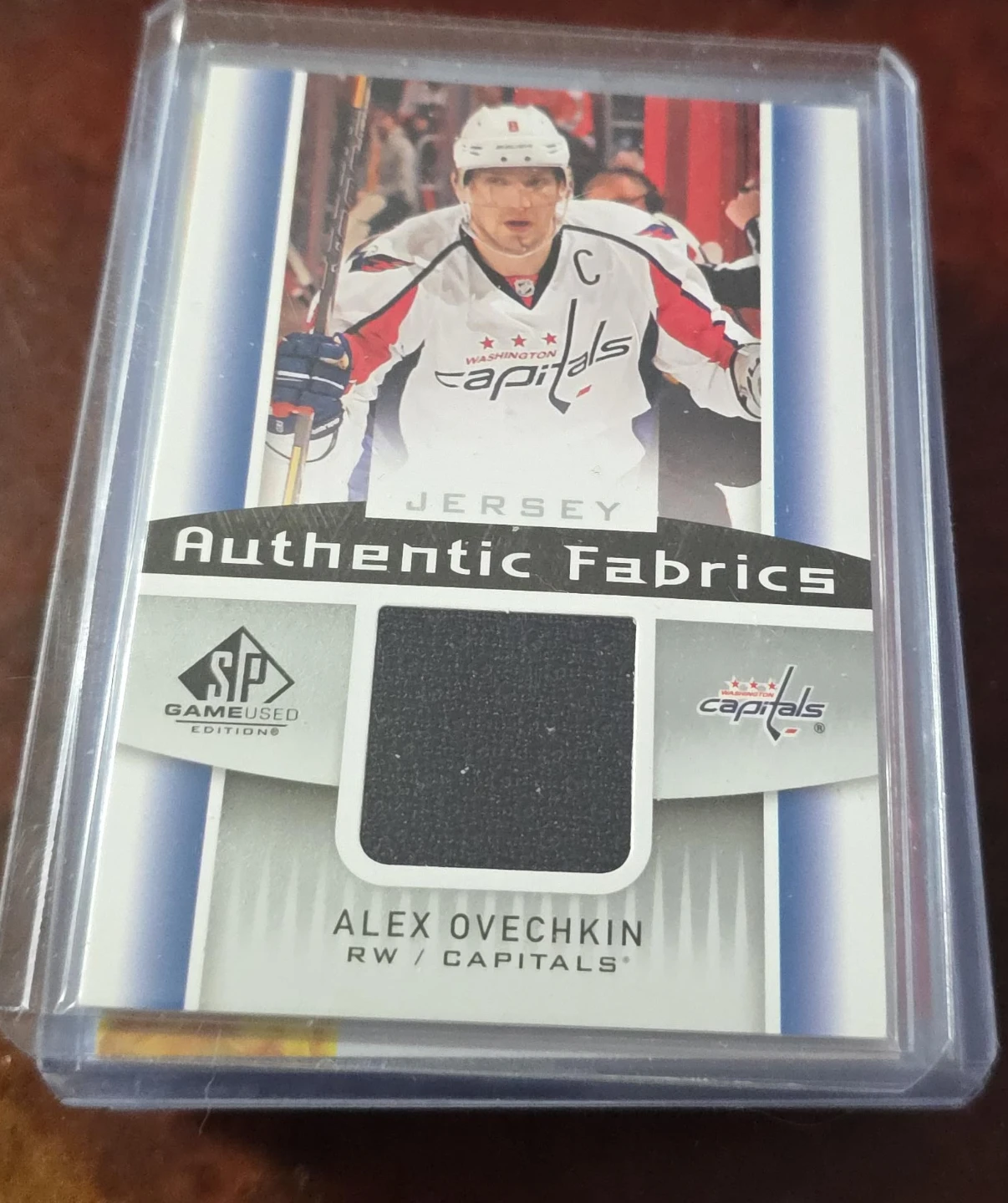 Alex Ovechkin Washington Capitals Jersey Authentic Fabrics Card