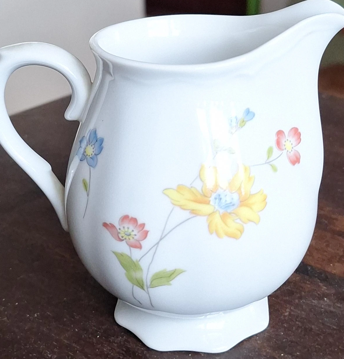 White Floral Creamer Pitcher