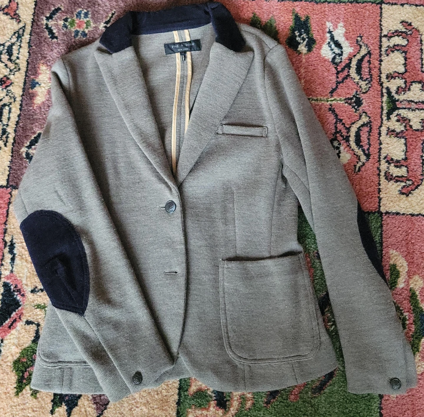 Rag & Bone Grey Blazer with Elbow Patches