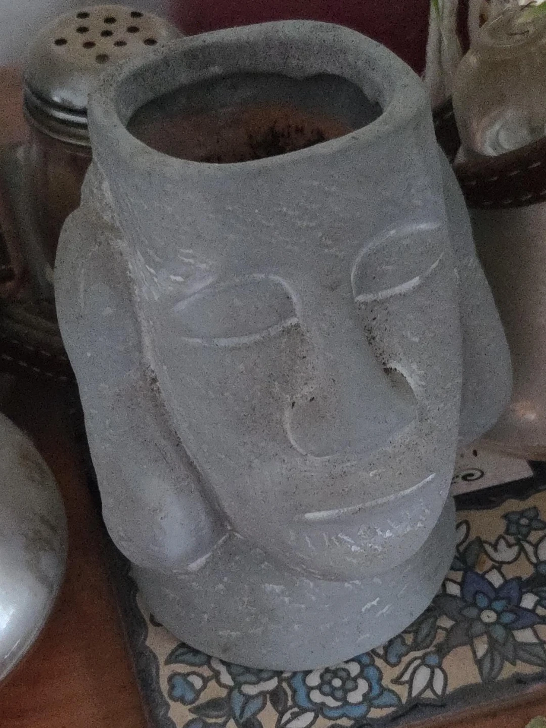 Stone Face Planter Pot