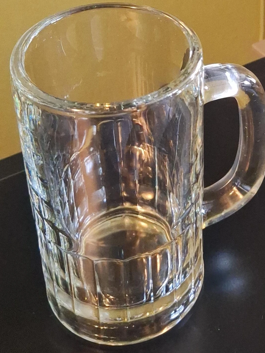 Clear Glass Beer Mug with Handle