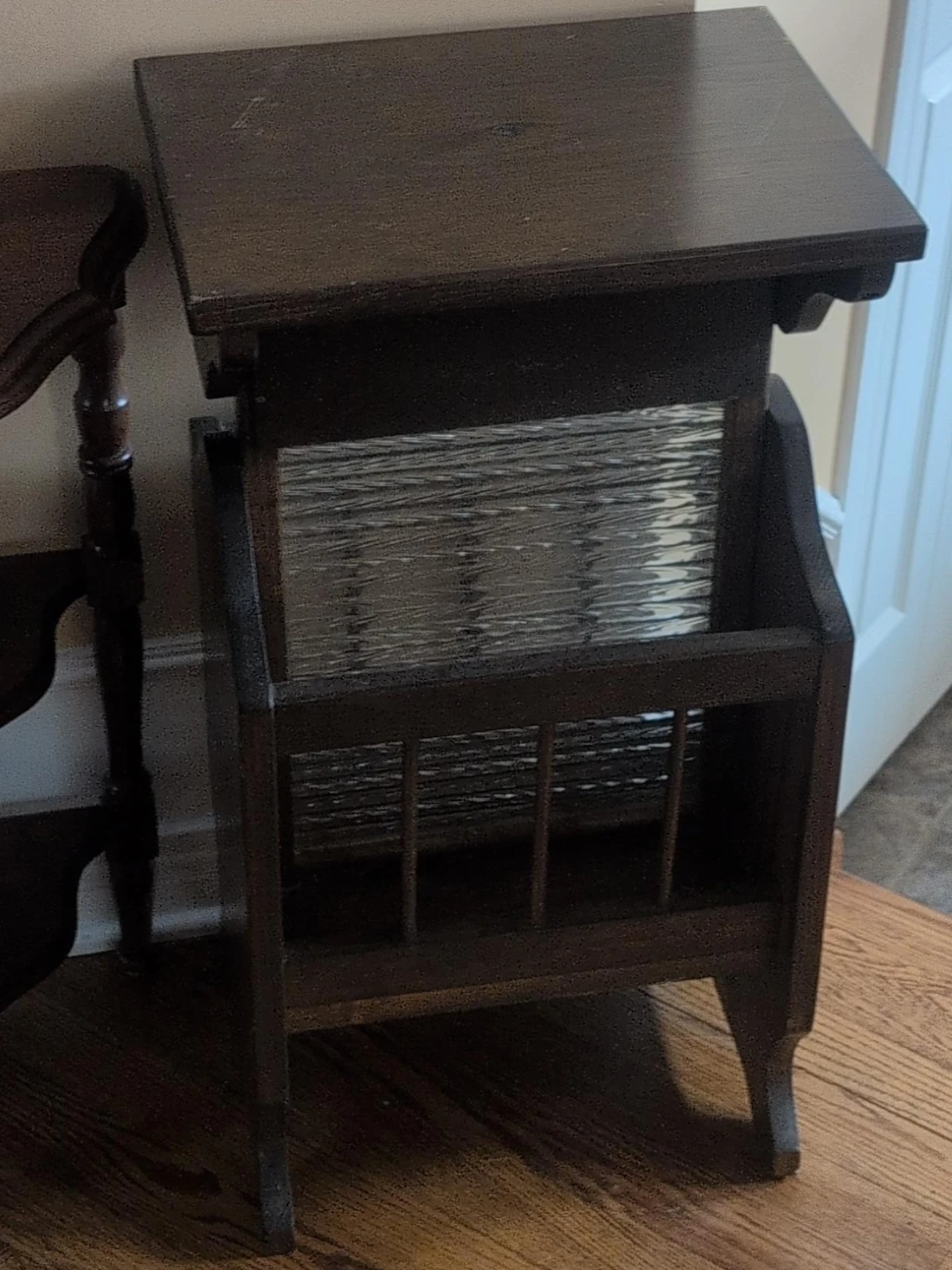 Dark Wood Magazine Rack Side Table