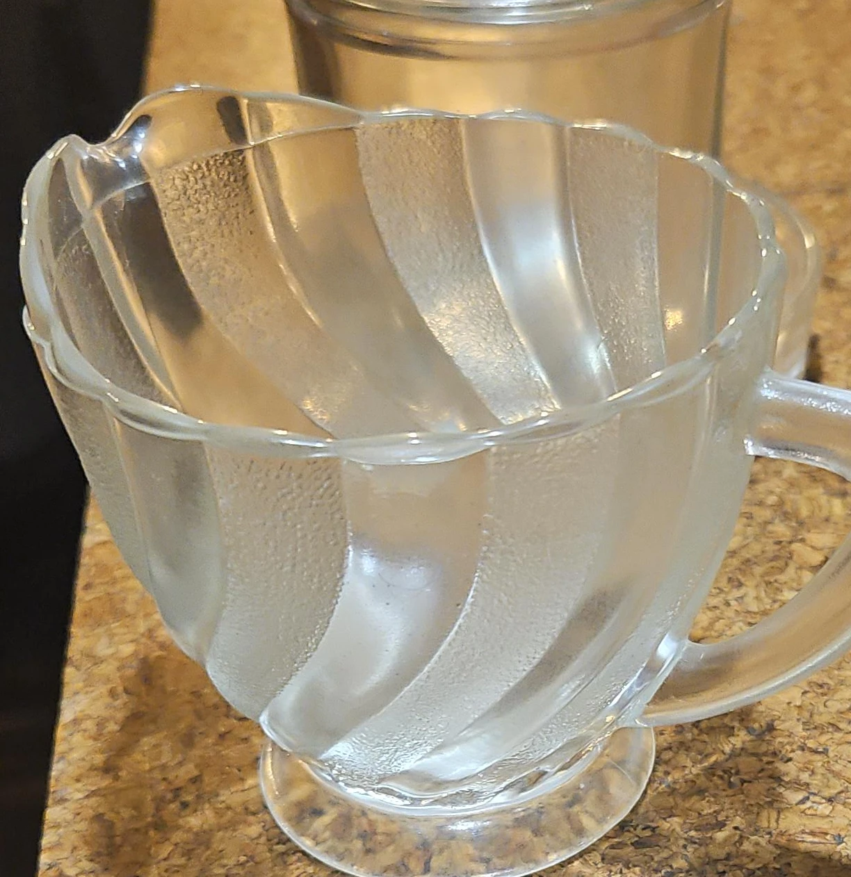 Glass Creamer Pitcher Set with Sugar Bowl