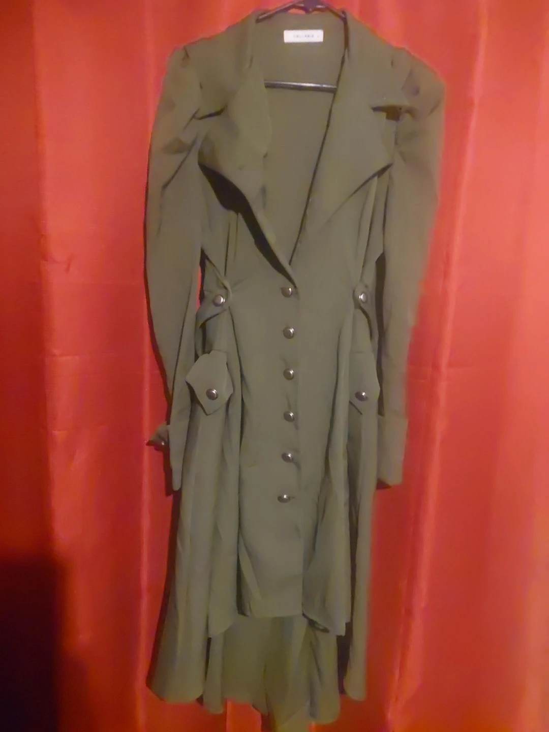 Olive Green Trench Coat Dress