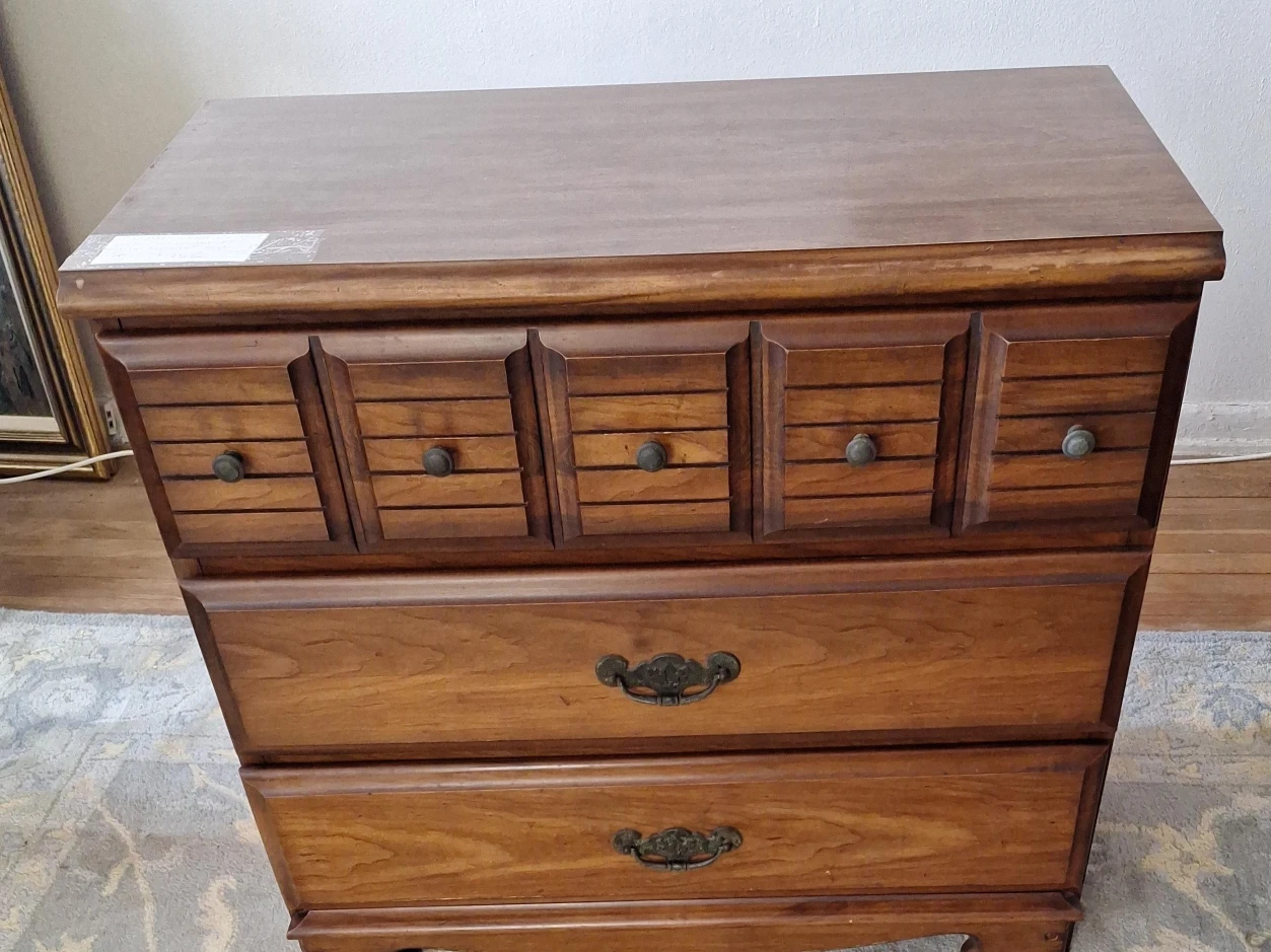 Maple Wood Finish Wooden Chest with 3 drawers