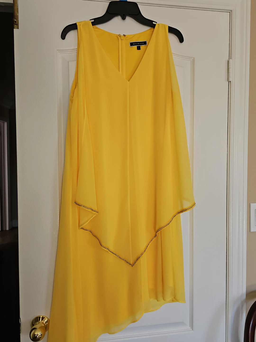 Yellow Sleeveless Embellished Dress Size 12