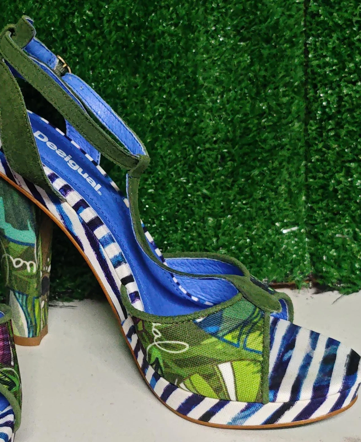 Desigual Tropical Summer Platform T-strap Heels - size 6 (36)