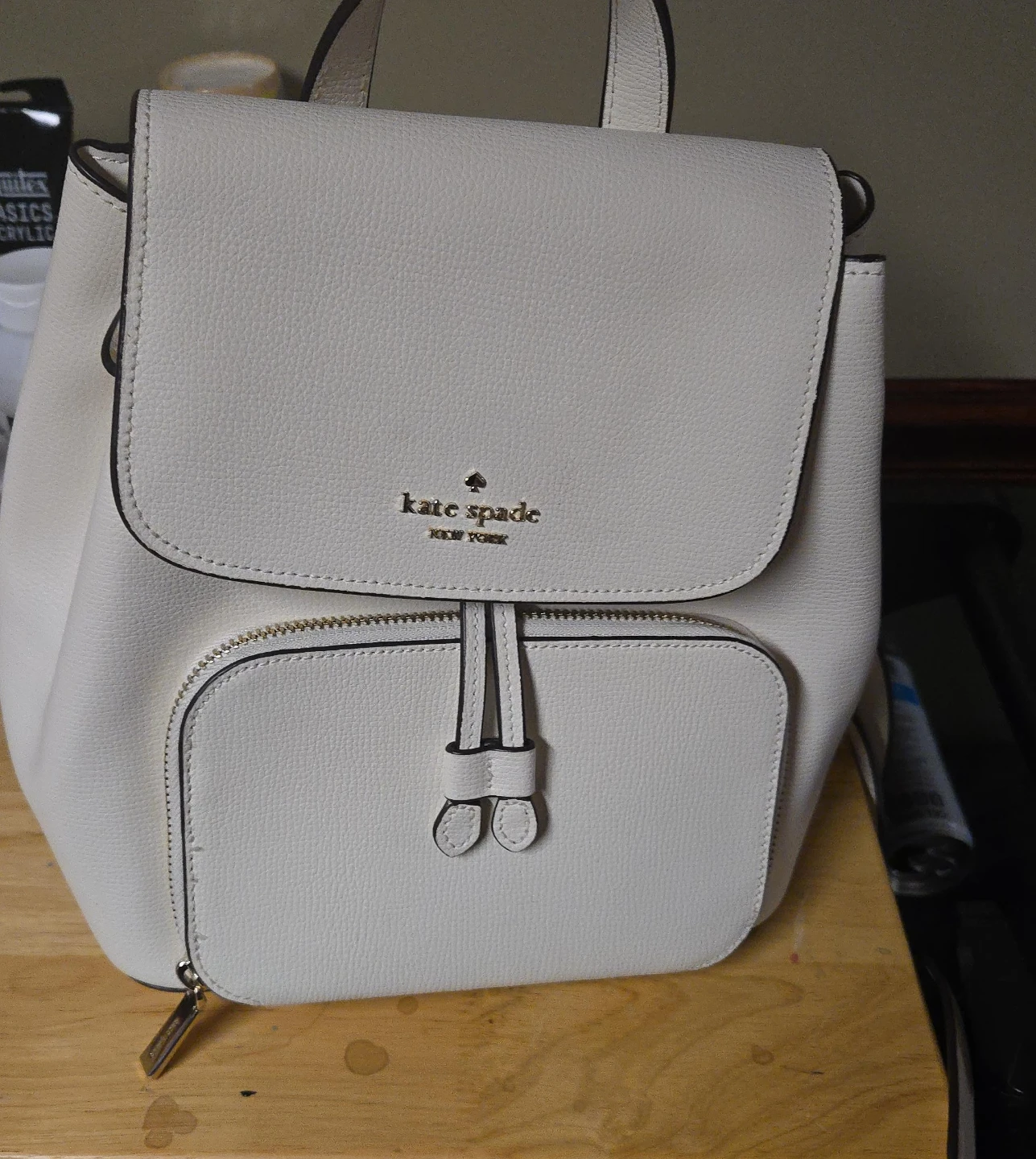Kate Spade White Leather Backpack