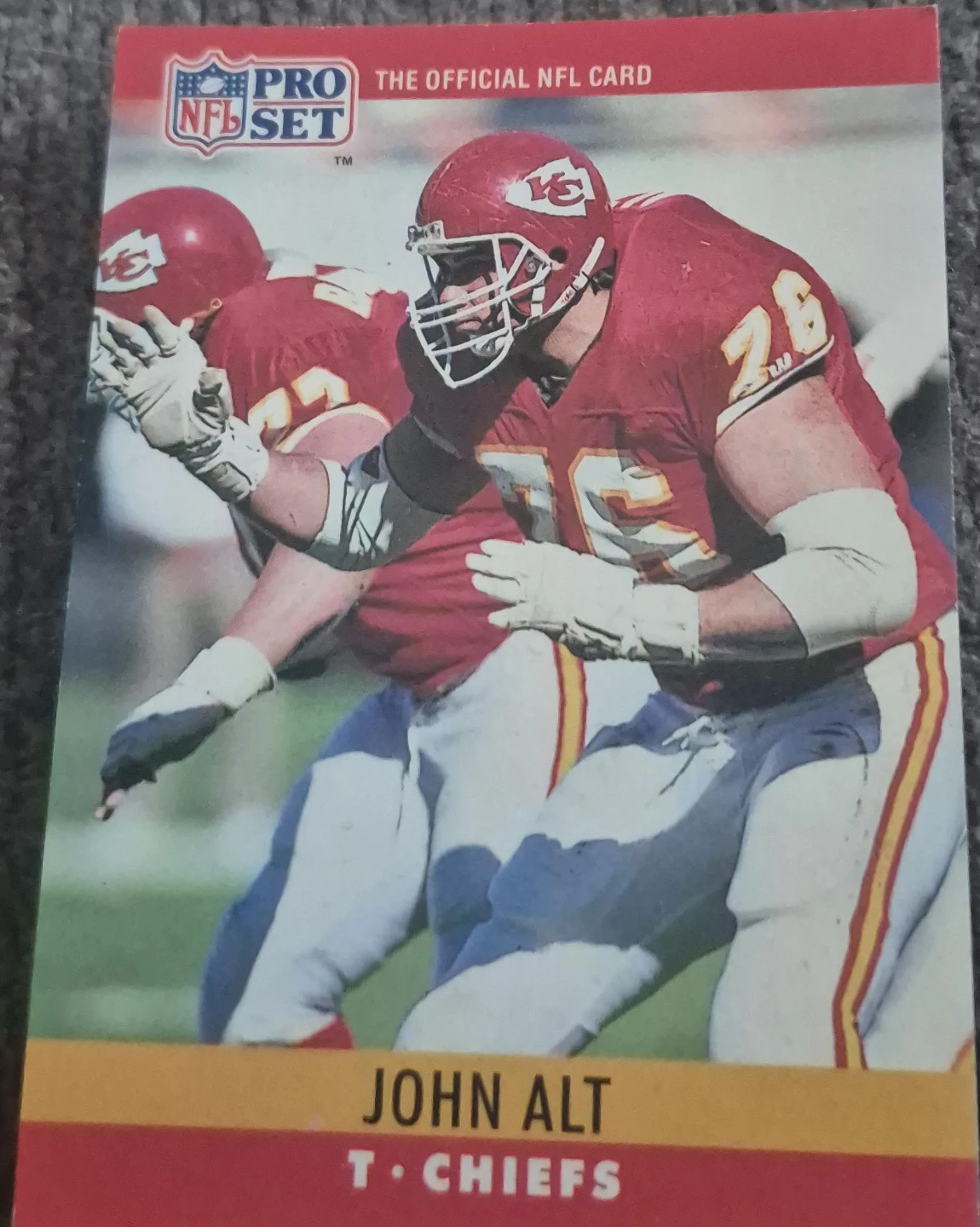 Pro Set NFL Card John Alt 26 Kansas City Chiefs