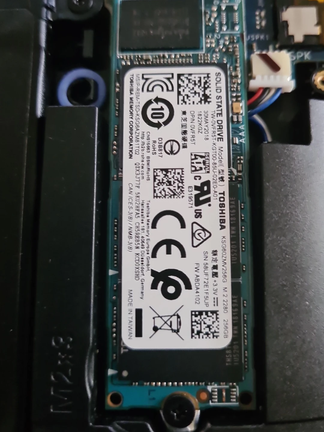 Toshiba 256GB NVMe M.2 SSD KSG60ZMV256G