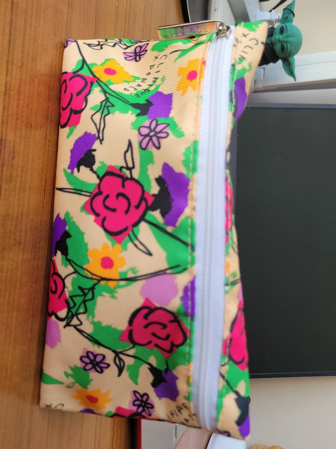 Clinique Floral Print Cosmetic Bag