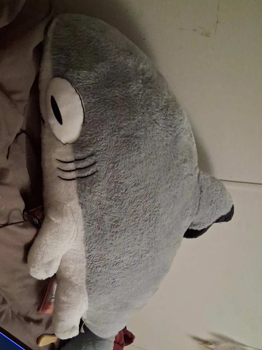 Grey Plush Shark Stuffed Animal