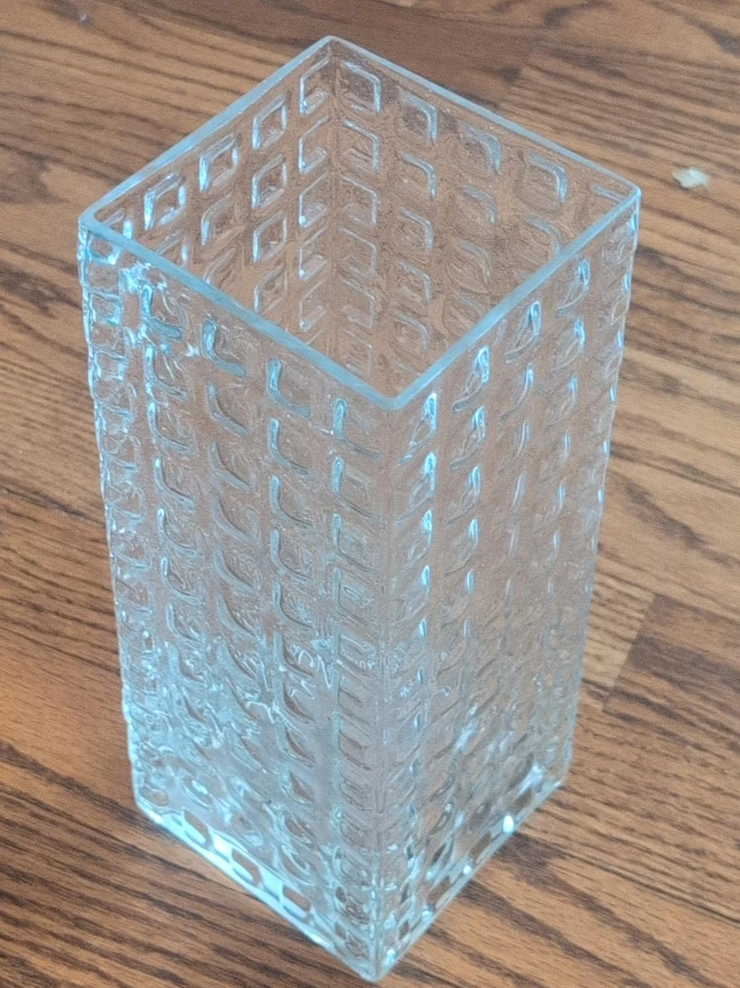 Textured Clear Glass Vase