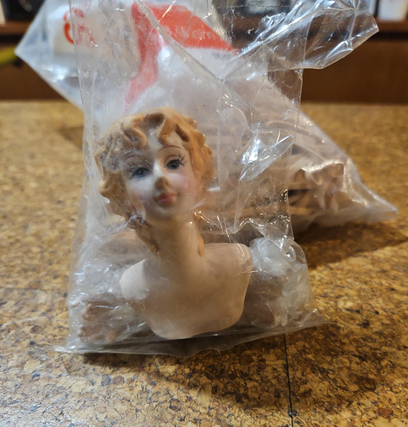 Vintage Porcelain Doll Head and Torso Parts
