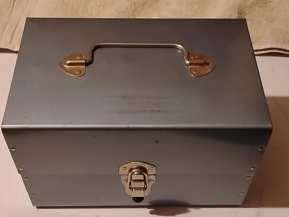 Grey Metal Tool Box/Storage Case